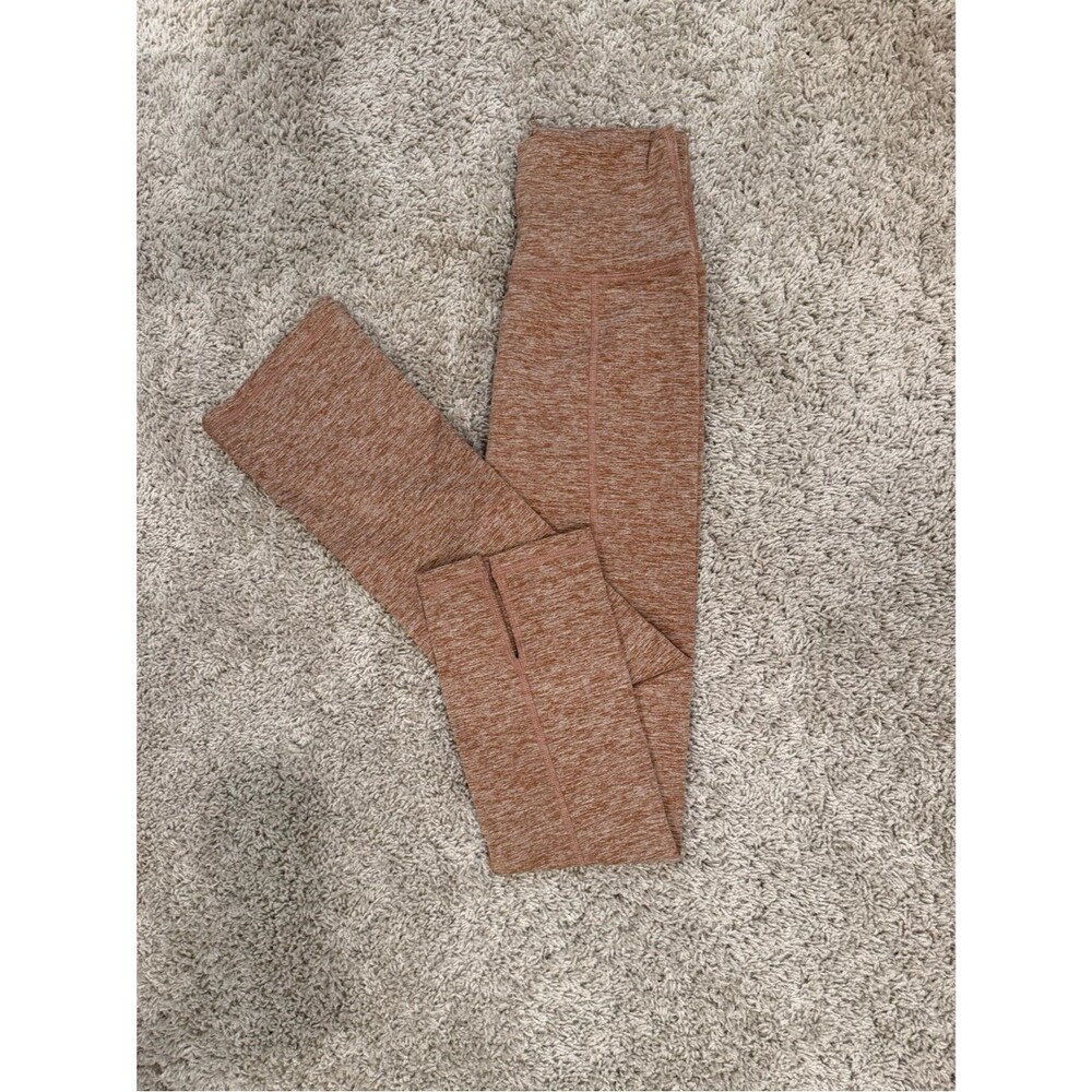 Aerie Heathered Burnt Orange 7/8 Split Hem Leggings Size Small